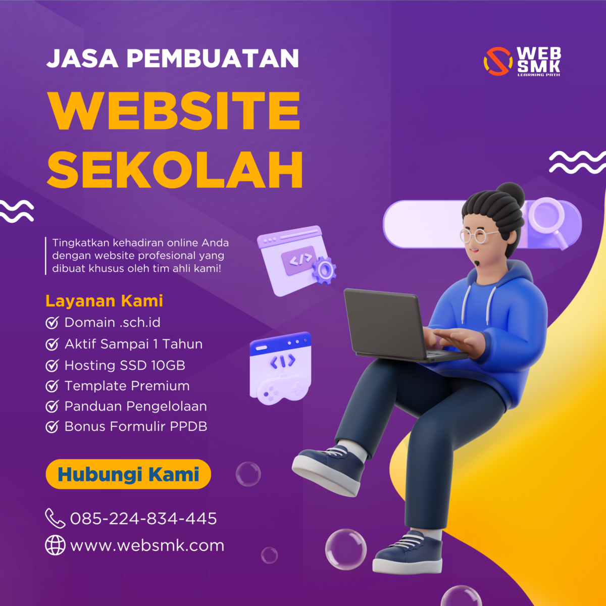 Jasa Pembuatan Website Sekolah/Perguruan Tinggi Profesional Mj